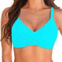 Women Underwire Bikini Top Only - Push Up Bathing Suit Top Padded Swim Bra 2025 Swimsuits Top (Medium, Teal)