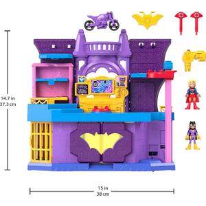 Fisher-Price Imaginext DC Super Friends Preschool Toy Batgirl Hero Hideout Playset with 2 Figures & 5 Accessories for Kids Ages 3+ Years