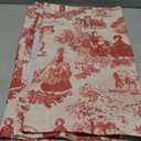 DriftAway Toile Linen Lined Valance Double Layer Thermal Room Darkening Blackout Window Valance Curtain for Kitchen Bathroom Farmhouse French Country Vintage Printed Pattern Single 52 x 18 Inch Red