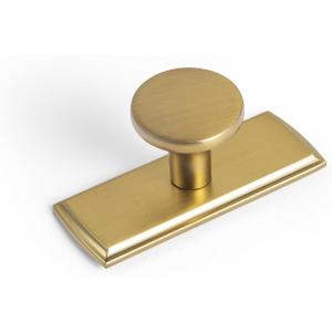 Goo-Ki 6 Pack Classic Elegance Brushed Gold Cabinet Knobs with Backplate - Luxurious Detail for Kitchen - Modern Handles for Home Improvement Hardware