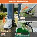 GOXAWEE Stand Up Weed Puller Tool with 45″ Long Handle, Manual Weeder Tool