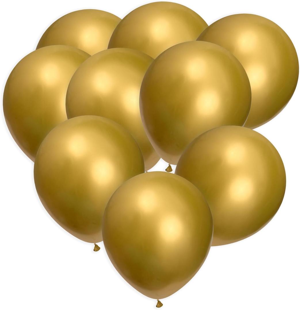 3 x Gold Balloons 50 Pack, 12 Inch Gold Chrome Latex Balloons For Birthdays, Weddings, Baby Showers, Holidays