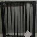 keny 29.7"-46" Baby Gate for Stairs, Auto Close Dog Gates for Doorways, Pressured Mounted No Drilling Pet Gate Extra Wide, One-Hand Opening Dual Lock Stair Gate, Indoor Kids Necessities, Black
