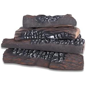 GasSaf Large Gas Fireplace Logs, 10 Piece Ceramic Fire Logs for Fire Pit and Fireplace, Ventless, Vented, Gas Inserts, Electric, Realistic Fake Fireplace Logs
