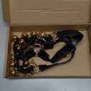 Realspring 2 Pcs Christmas Santa Claus Boots Brass Bells for Halloween Christmas Costume Black and Yellow