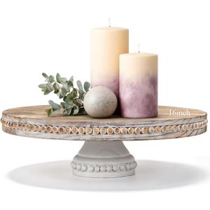 LemonRoad Large Round Wood Risers for Display, 16 Inch