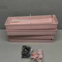 SPACEKEEPER Slim Rolling Storage Cart 4 Tier Bathroom Organizer Utility Cart Mobile Shelving Unit Tower Rack for Kitchen, Laundry Room, Bathroom, Narrow Places, Pink