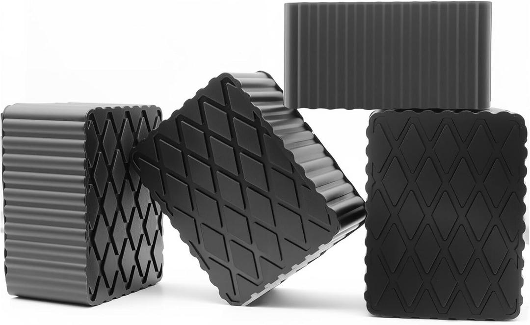 Solid Rubber Auto Lift Block Spacer Pad 4 Pack Solid Universal Rubber Lift Pads for Automobile Lifts, Jacks, Racks 160mm x 120mm x 80mm