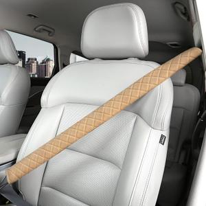 Extra Long Seatbelt Covers for Adults Kids Women & Men, Soft Car Seat Belt Strap Cushion for Sedan, SUV, Trucks, Shoulder Neck Chest Protector Pads, Auto Accessories, 1pc, Beige, 29.5in