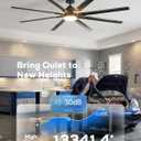 84" Aluminum Outdoor Ceiling Fan with Light, Industrial-Grade 8 Metal Blade