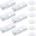 Tatuo 6 Pcs Cable Organizer Box with Wire Ties, Plastic Cord Storage Box with Lid, Electronics Organizer for Home Office Desk Organizers and Accessories (Clear)