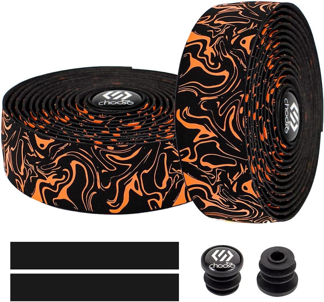 Chooee Road Bike Handlebar Tape,2PCS Bicycle Bar Tape,Red/Blue/Green/Yellow/Orange/Purple/Silver/Black