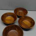 AIDEA Acacia Wooden Serving Bowls, 7 Inch Set of 4 for Salad, Soup, Noodle and More
