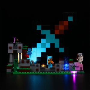 Upgraded Led Light Kit Compatible with Lego Minecraft The Sword Outpost 21244 Building Toys, Lights Decoration Compatible with Lego 21244 (Model Not Included)