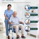 Bedside Commode Chair with Wheels, 3-1 Shower Wheelchair for Senior
Shower Chair with Wheels for Elderly, Adults, Handicap Disabled , Aluminum, 400 LBS Capacity, 4 Locking Casters, 1 Bucket