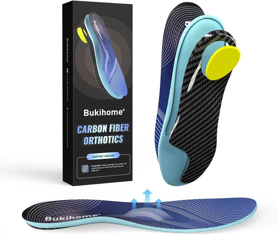Carbon Fiber Insole for Men & Women - Performance Sport Insoles - Metatarsal Pain Relief Inserts - Turf Toe Relief for Athletes - M - Women: 9.5-10|Men: 8-8.5