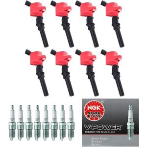 DG508 FD503 Ignition Coil Packs & SP493 SP479 NGK V-Power Spark Plugs Replacement For Ford 4.6 5.4 V8 F150 F-150 CROWN VICTORIA LINCOLN Town Car Excursion MERCURY DG457 DG472 DG491