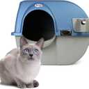 Omega Paw Premium Roll 'n Clean Litter Box Large,Cat, Peral Blue (PR-RA20-1)