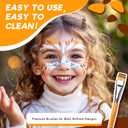 Face Painting Brushes, Fuumuui 13pcs Professional Synthetic Brushes for Face & Body Painting with Halloween, Cosplay, Costume & Theater - Acrylic Watercolor Oil Gouache