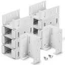 Heavy Duty 2-3/4 inches Rails Brackets Kit, White Alluminum Fence Bracket for Vinyl Fencing Panel to Post Connection, Metal Replacement for 2.75in Frail Plastic Brackets (White - Set 16)