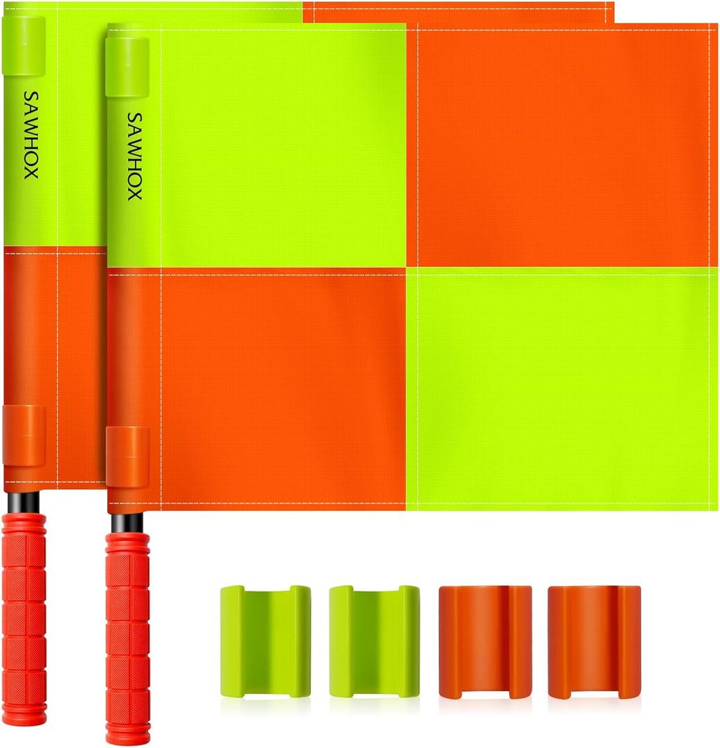 Soccer Referee Flags, 2PCS Referee Kit Detachable Referee Flags