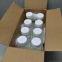 8 Pack 16 Oz Reusable Glass Milk Bottles w 100% Airtight Heavy Duty SCREW Lid & 2 Pour Spouts - Glass Juice Bottles w Capacity Mark - Beverage Drinking Jar Juice Container Breast Milk(Extra 2 Lids)