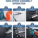 Wadoy Air Rivet Gun Kit,3500 lbf Pneumatic Rivet Gun Heavy Duty Air Riveter with 4 Nosepieces (3/32",1/8",5/32",3/16")&Hydraulic Riveting System, Industrial Air Rivet for Manufacturing, Metal Work