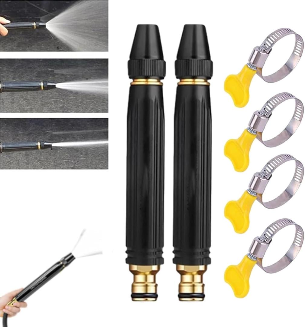High Pressure Hose Nozzle, 2026 Upgraded High Pressure Water Gun & Nozzle Set Multi Function Home Lawn & Garden Pressure Washer for Plant Watering Lawn Car