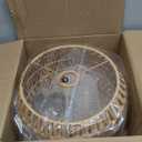 Hanging Lamps Rattan Pendant Light Hanging Lights 16.4ft Plug-in Cord Pendant Light Fixture Plug Into Wall Outlet Pendant Lighting with On-Off Switch for Bedroom Living (12.6 Inch-Drum Shade)