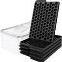 WIBIMEN Mini Ice Cube Trays, Small Tiny Round Pebble Crushed Nugget Ice Trays for Freezer with Lid - Chilling Drinks Coffee Juice(4 Pack/0.55In - Black)