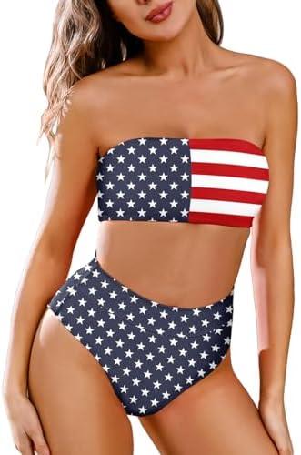 Pink Queen Women's Removable Strap Wrap Pad Cheeky High Waist Bikini Set Swimsuit S XL