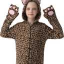 Cat Costume Kids Halloween Animal Onesie for Girls Boys (S)
