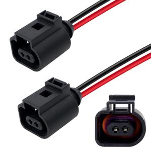 HiSport 1J0973702 2 Pcs 2 Pin Temperature Sensor Wiring Harness Connector - Compatible with Porsche Boxster Cayman Audi A4 A4 A5 A6 A7 A8 Volkswagen Beetle E-Golf Jetta Replaces 1K0973702 4D0959631A