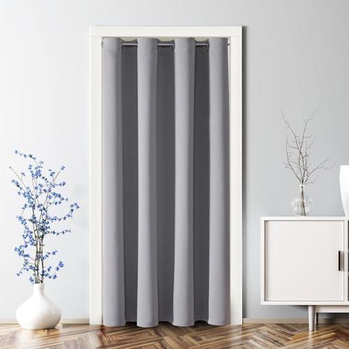 ChrisDowa Grommet Blackout Curtains for Bedroom - Thermal Insulated Room Darkening Curtains for Living Room (1 Panel Set, Light Grey, 42W x 84L)