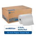 enMotion GeorgiaPacific (by GP PRO) 10 in 800 Linear Feet Paper Towel Roll, White, 6Roll Case Paper Towel Rolls, 89460, 6 Count