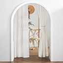 RYB HOME Sheer Linen Blend Curtains - Privacy Semi Translucent Linen Texture Draperies Soften Sunlight Glare Farmhouse Window Curtains for Living Room Cafe Laundry Room, 52" W x 72" L, 2 Panels