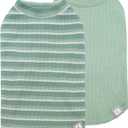 KYEESE 2Pack Waffle Dog Shirts, Lightweight Sleeveless Dog T Shirts for Small Medium Dogs Boy Girl, Breathable Pet Vest Comfortable Tank Top Soft Dogs Clothes for Daily Wear, Green+Striped, XL