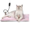 Rest-Eazzzy Cat Heating Pad, Cat Bed with Removable Cover Heated Cat Bed 5 Level Timer and 5 Level Temperature, Cat Beds for Indoor Warming Mat for Cat Dog (Pink) (Small-1 Pack)