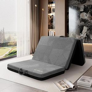 Tri Folding Mattress Twin Size - Memory Foam Tri-fold Mattress, Handle & Non-Slip Bottom, Portable Foldable Sofa Bed Floor Mattress Chair for Travel RV Camping Guest Yoga - 4 Inch, 75" 38"x4"