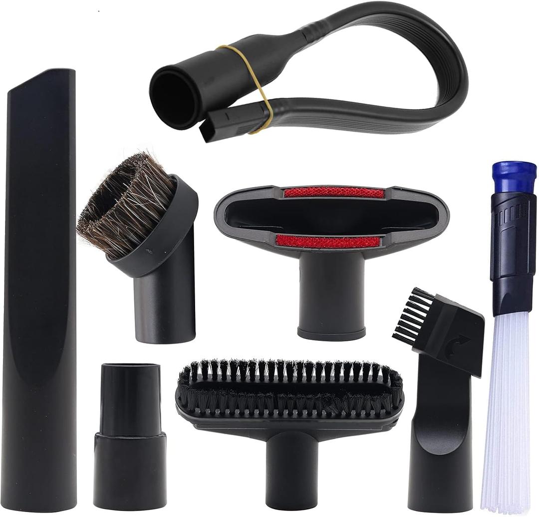 1 1/4" Shop Vacuum Cleaner Attachments Brushes for Vac Accessories 1/4 inch 1 3/8 inch, Set of 8 (vacuum brush kit 8 pack)