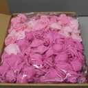 Pink Roses Artificial Flowers,200PCS Fake Foam Roses 1.97in Artificial Roses with Crystal for Craft DIY Wedding Party Home Decoration(Mixed Pink Colors)