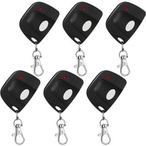 Kingdder 5 Pcs 8 Dip Switch 310mhz Garage Door Remote Compatible with Linear Delta 3 (DT DTA DTD DTC DNT00002A) Gate Opener Remote with Keychain (Black,White Button)