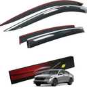 Sze Rain Guards for Honda Accord 2023-2026 LX EX-L Sport Touring Side Window Deflectors Anti-Rain Window Visors with Tape 304 Stainless Steel Trim All-Weather Protection Outside Channel-4pcs