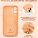 AOTESIER Magnetic for iPhone 16 Plus Case, [Compatible with MagSafe][Camera Protection], Food Grade Silicone Phone Case with [2 Screen Protectors], Anti-Scratch Protective Lining, Peach