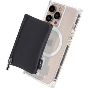 Case-Mate  Magnetic Phone Pouch & Card Holder Wallet  Nylon Material Pocket Phone Pouch Works with MagSafe  Zipper Closure, Black