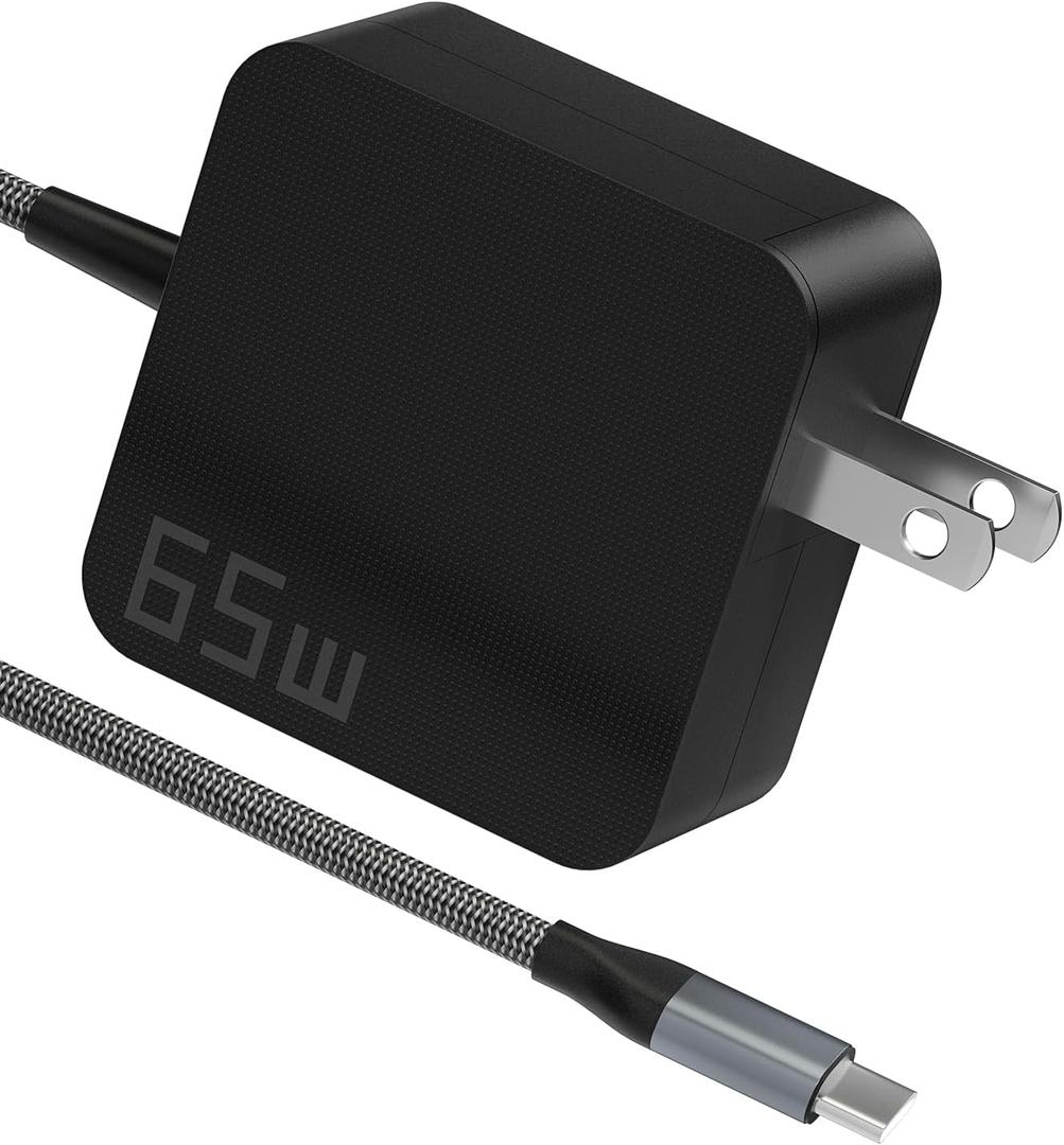 65W USB C Laptop Charger | Fast Charging USB-C Power Adapter Compatible with Lenovo, ASUS, Samsung Galaxy Type C Fast Charger with PD Technology | Ideal Computer Charger for Home, Office & Travel