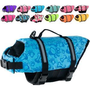 Doglay Dog Life Jacket with Rescue Handle, Dog Life Vest for Swimming Boating, Adjustable Reflective Puppy Swim Vest with Superior Buoyancy for XXS Dogs