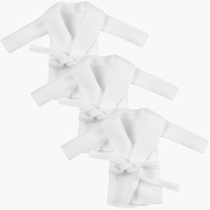 3 Pieces Christmas Doll Bathrobe Santa Clothing for Doll Sleeping Clothing for Doll Xmas Decorations (Doll is Not Included)(White)