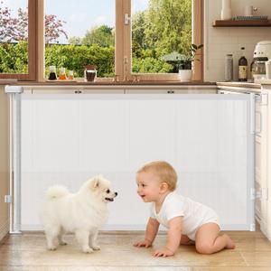 2Pack Retractable Baby Gates for Stair, 58" Extra Wide Mesh Dog Gate
Child Gate for Toddler Pet, Indoor and Outdoor Use, Easy Install, 34" Height, White