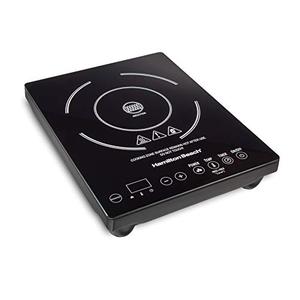 Hamilton Beach Portable Single Induction Cooktop Countertop Burner Hot Plate with Fast Heating Mode, 1800 Watts, 10 Temperature Settings up to 450F, Black (34104)